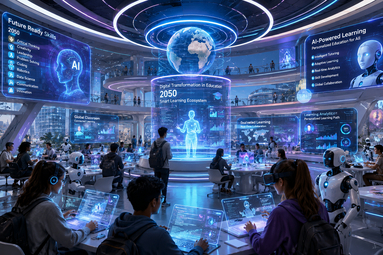 Digital Transformation in Education 2050: AI, Hybrid Learning Models & Future-Ready Skills for Next-Generation Leaders